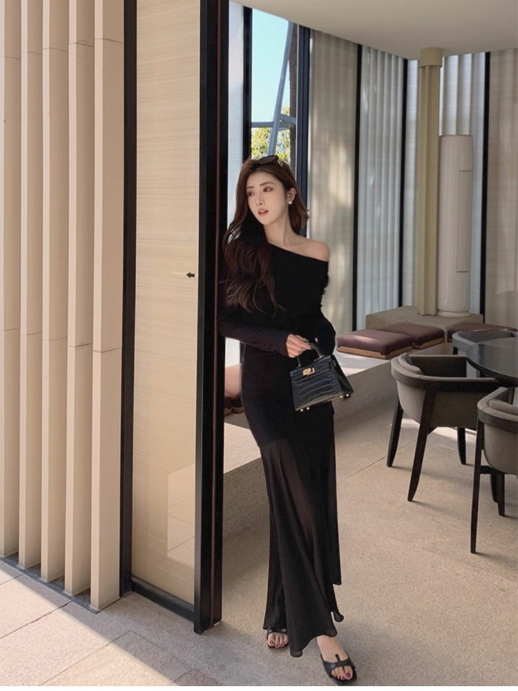 Enticement mermaid splice gauze dress for women
