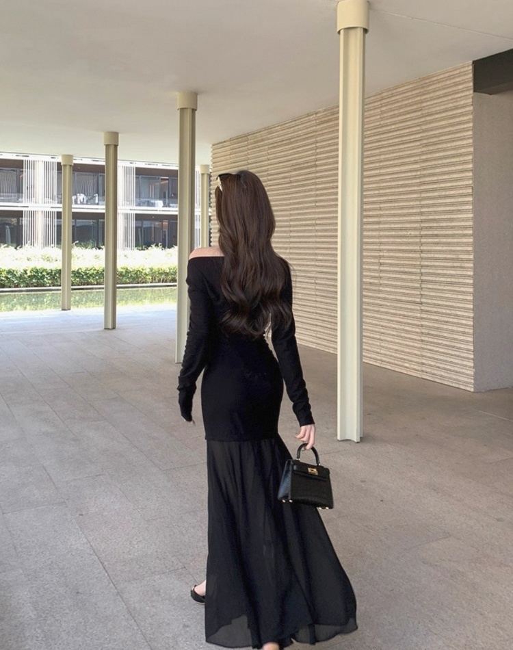 Enticement mermaid splice gauze dress for women