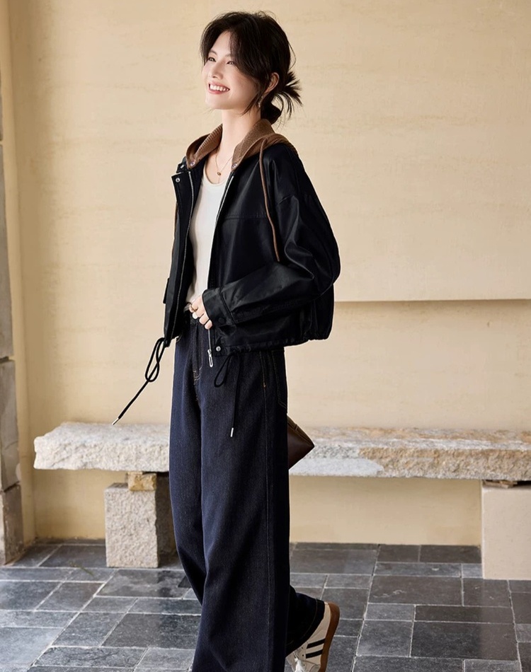 Retro removable hat plus velvet coat for women