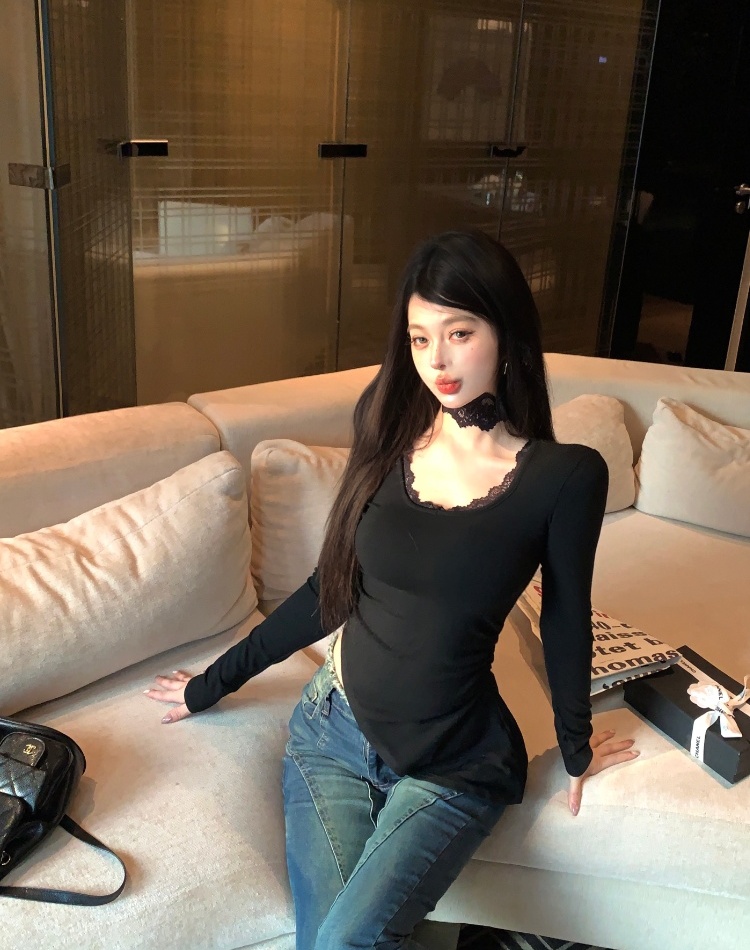 Slim bottoming shirt enticement T-shirt for women