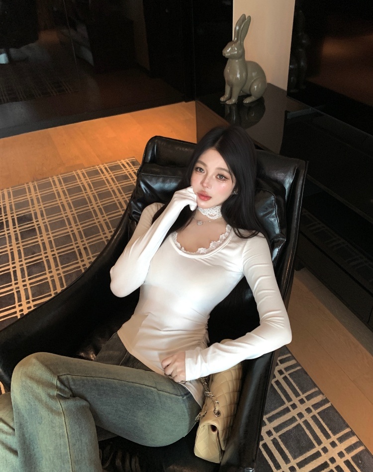 Slim bottoming shirt enticement T-shirt for women