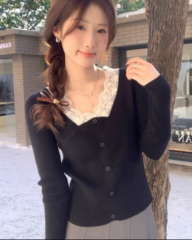 Slim France style bottoming shirt tender tops for women