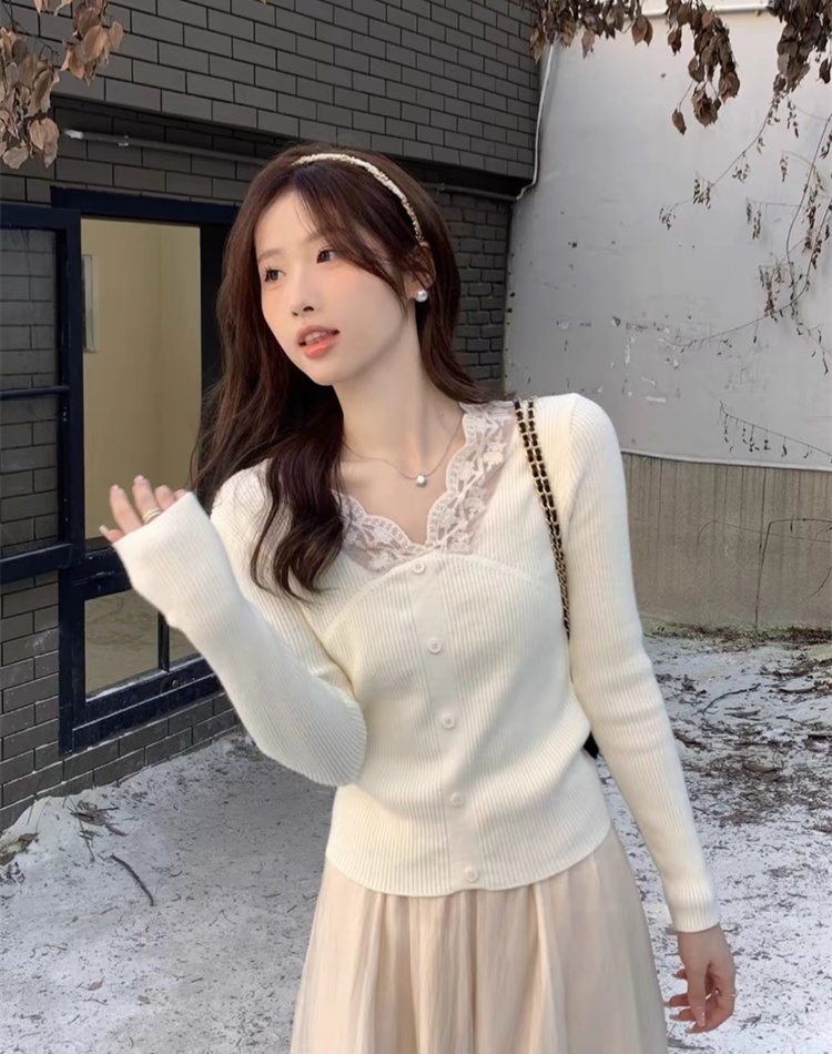 Slim France style bottoming shirt tender tops for women