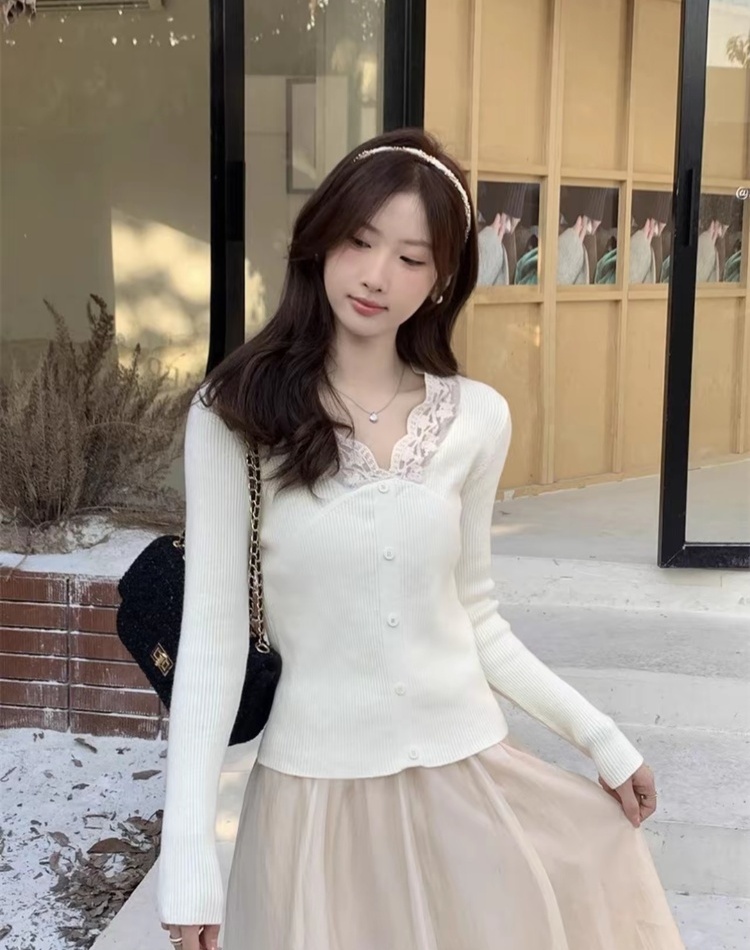 Slim France style bottoming shirt tender tops for women