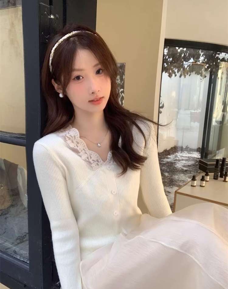 Slim France style bottoming shirt tender tops for women