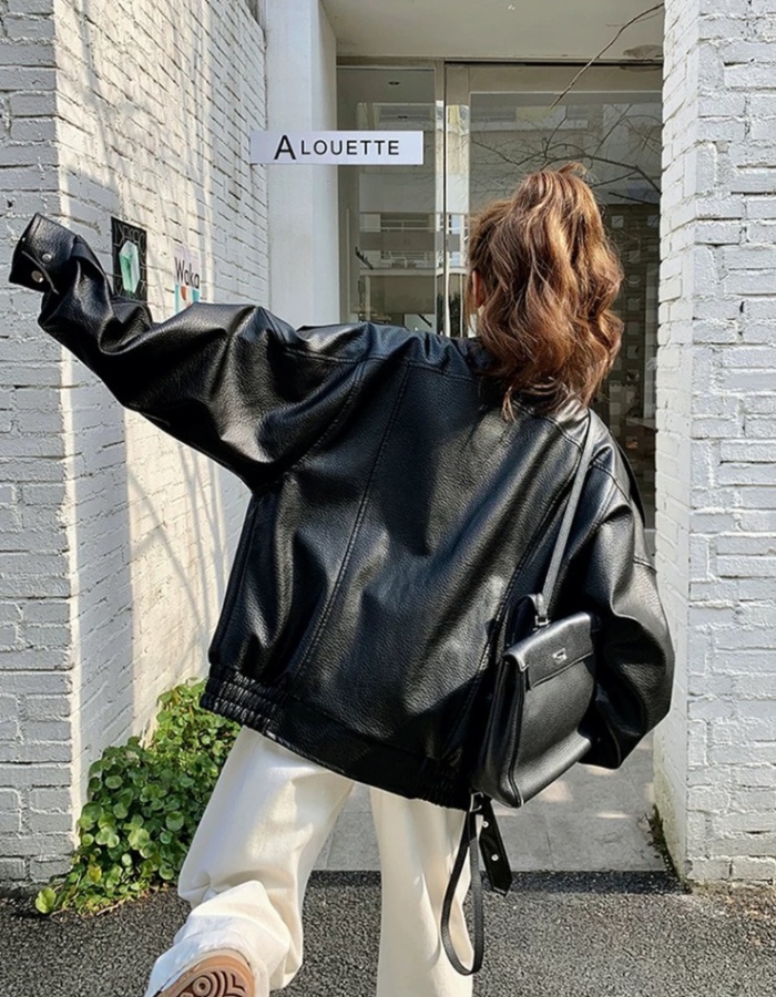 Double collar neutral wallet locomotive coat for women