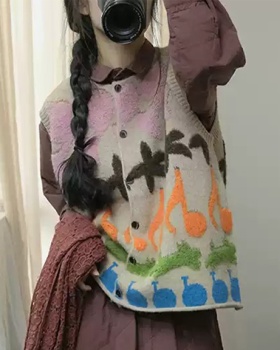 Casual all-match waistcoat art refreshing cardigan