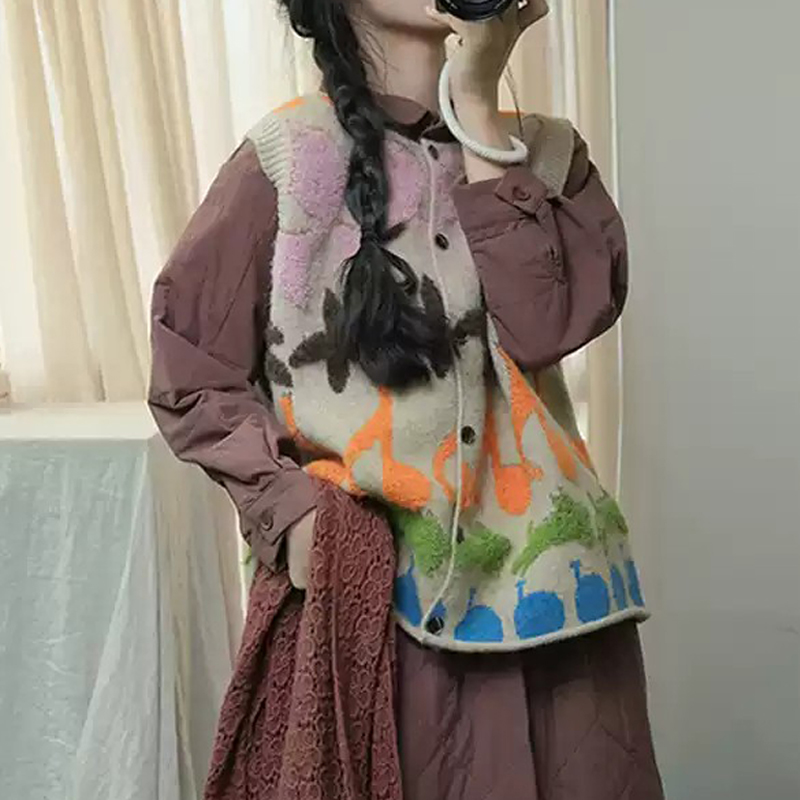 Casual all-match waistcoat art refreshing cardigan