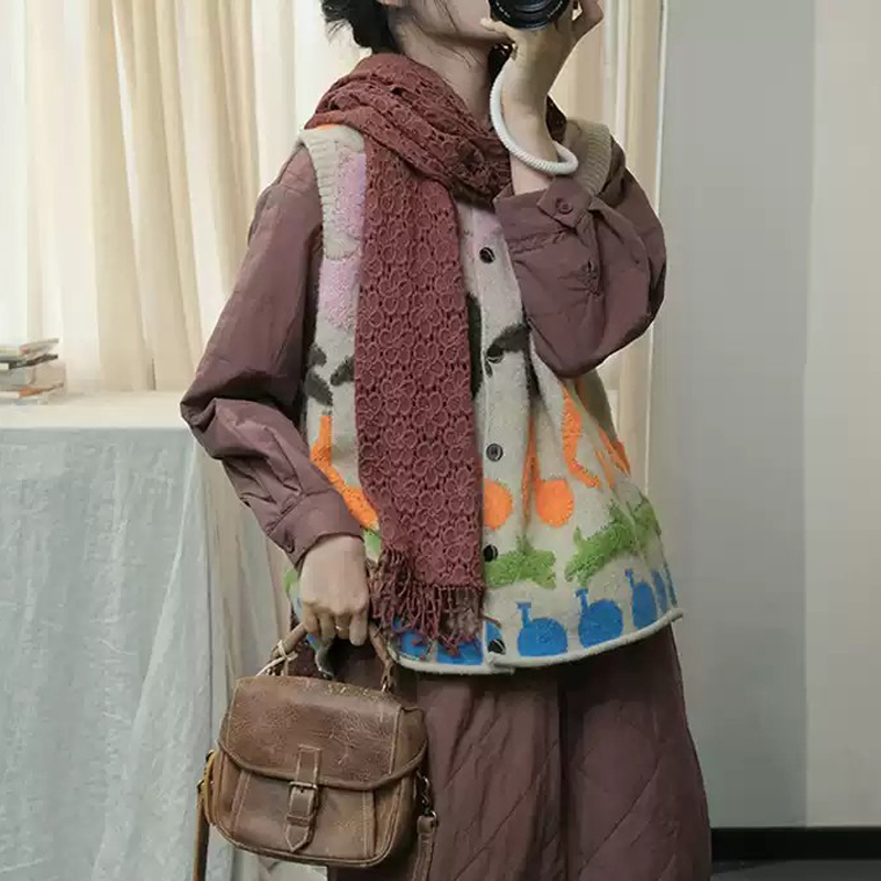 Casual all-match waistcoat art refreshing cardigan