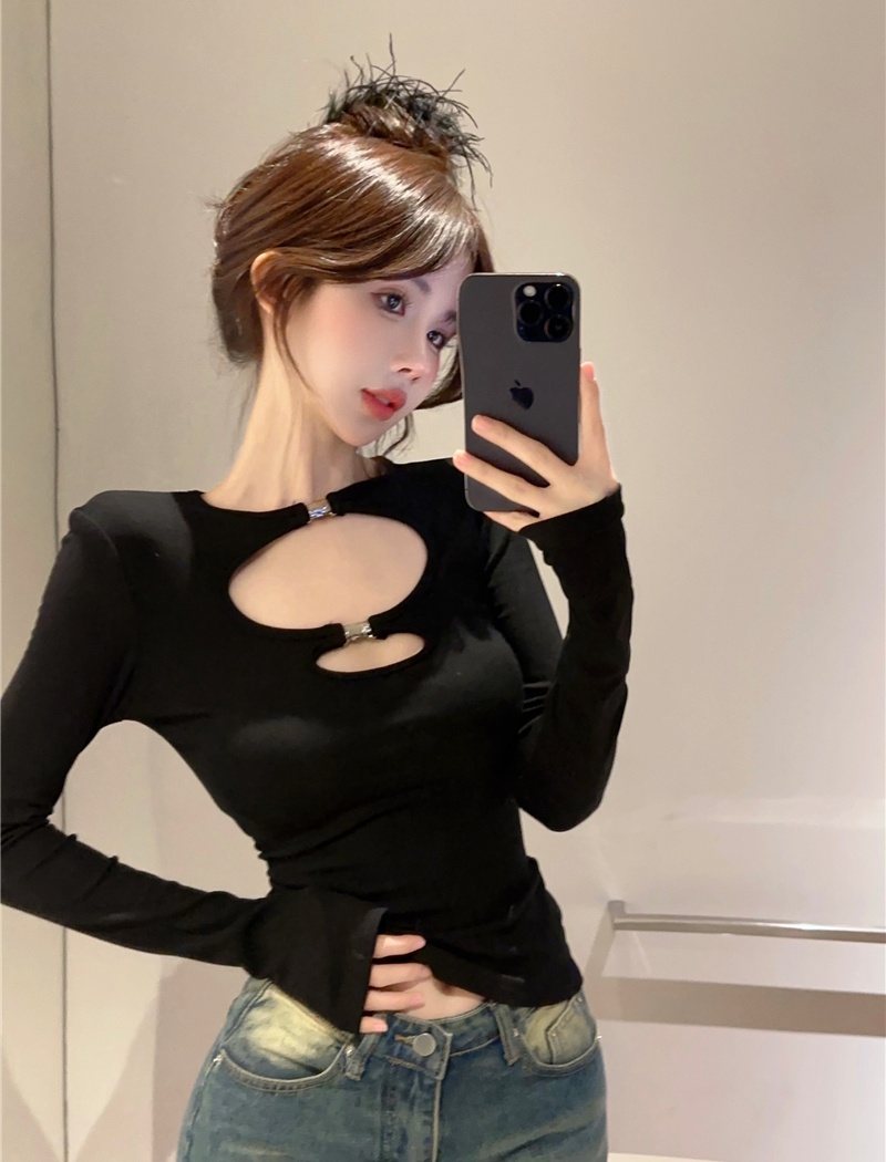 Long sleeve enticement T-shirt spicegirl slim tops