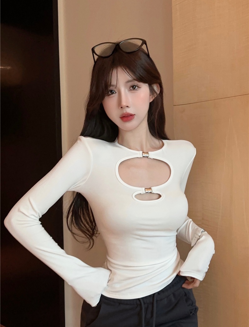 Long sleeve enticement T-shirt spicegirl slim tops