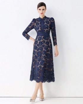 France style ladies lace slim pinched waist dress