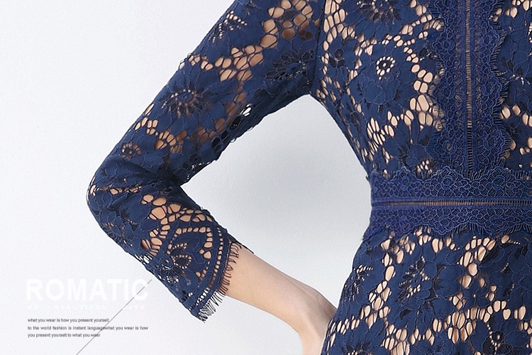 France style ladies lace slim pinched waist dress