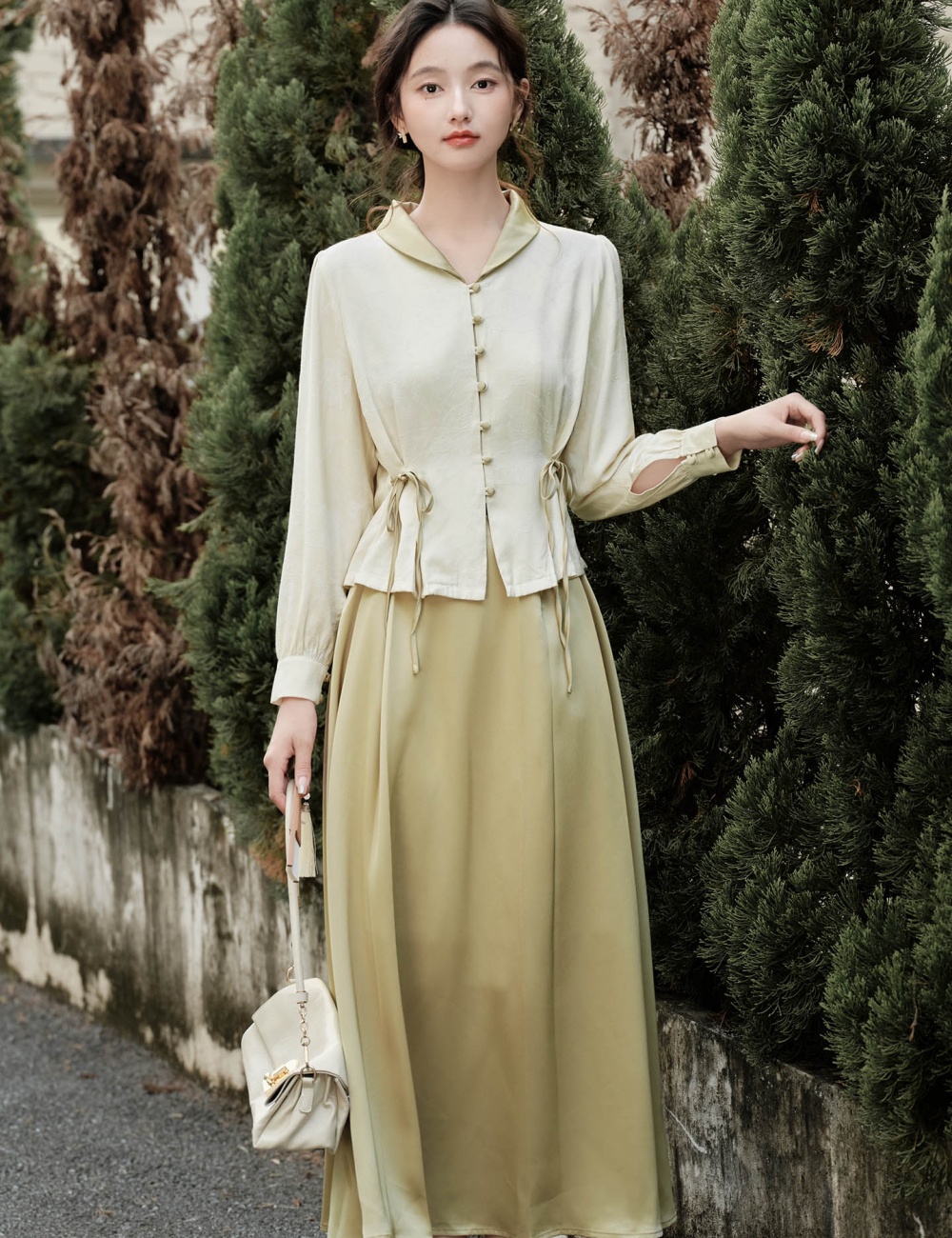 Chinese style shirt unique tops 2pcs set