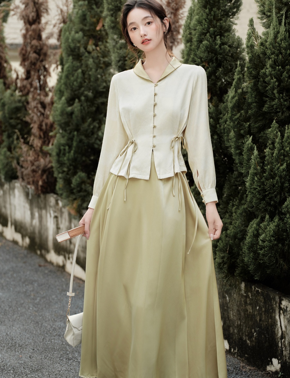 Chinese style shirt unique tops 2pcs set