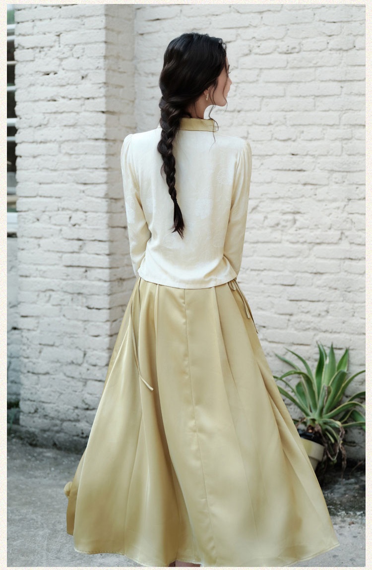 Chinese style shirt unique tops 2pcs set