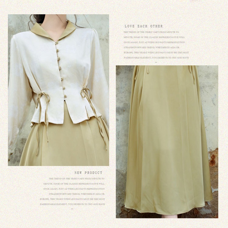 Chinese style shirt unique tops 2pcs set