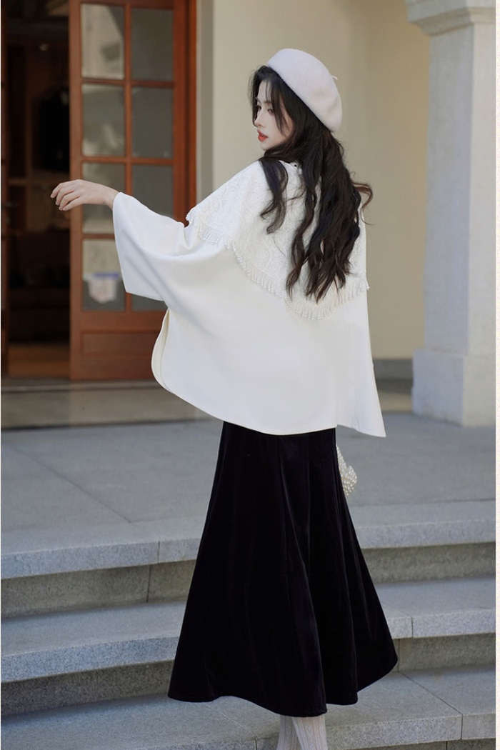 Pendant polka dot dress Chinese style cloak 2pcs set