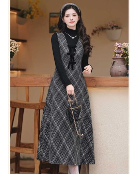 France style long dress sweater 2pcs set for women