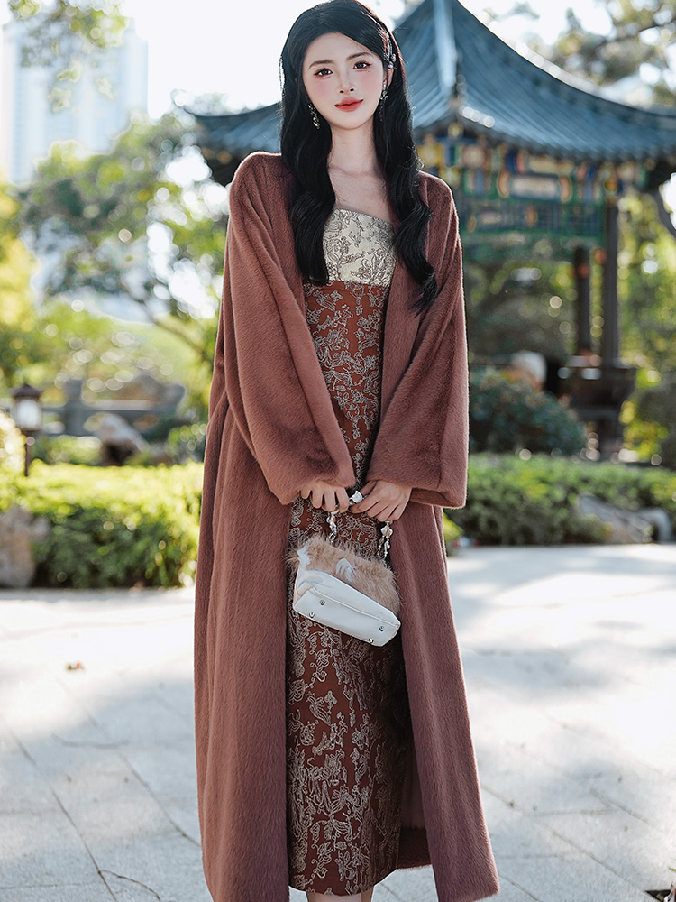 Elmo long fur coat mink overcoat