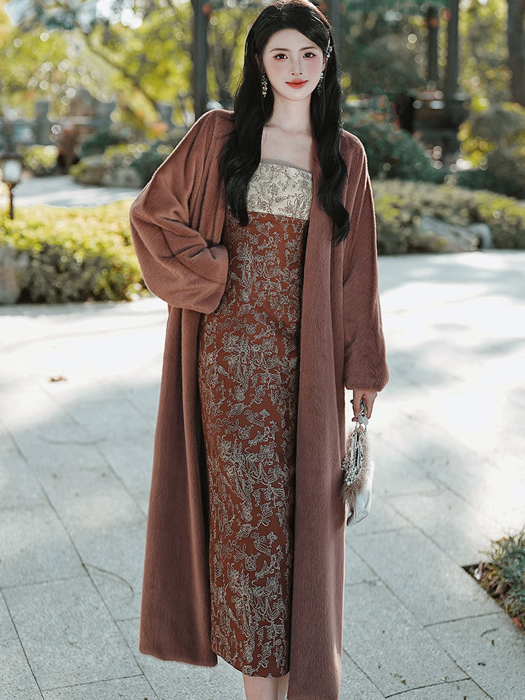Elmo long fur coat mink overcoat