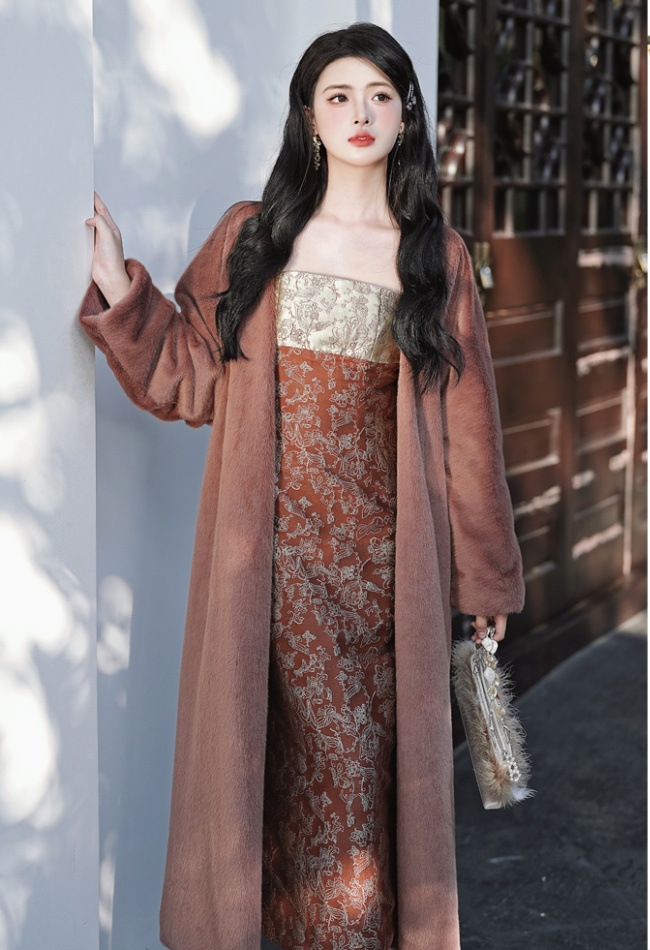 Elmo long fur coat mink overcoat