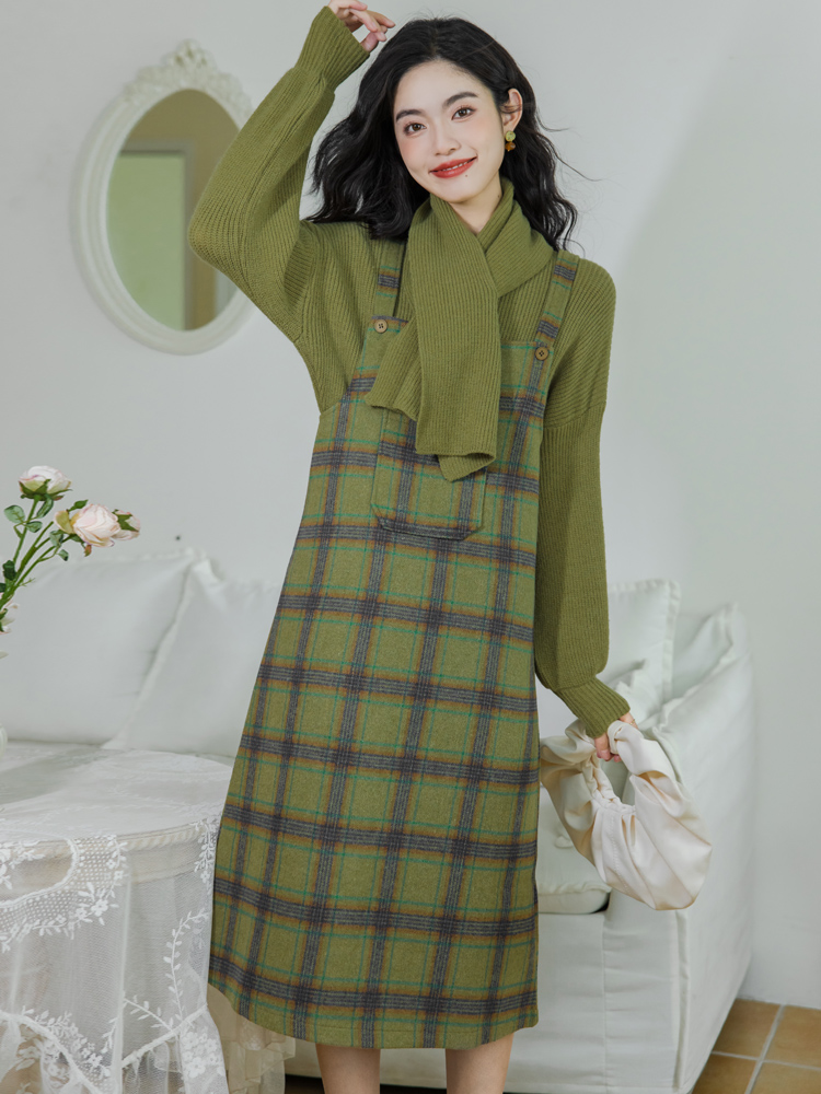 Chanelstyle sling scarves autumn dress a set