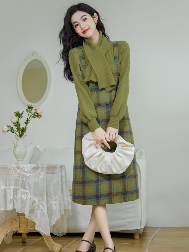 Chanelstyle sling scarves autumn dress a set