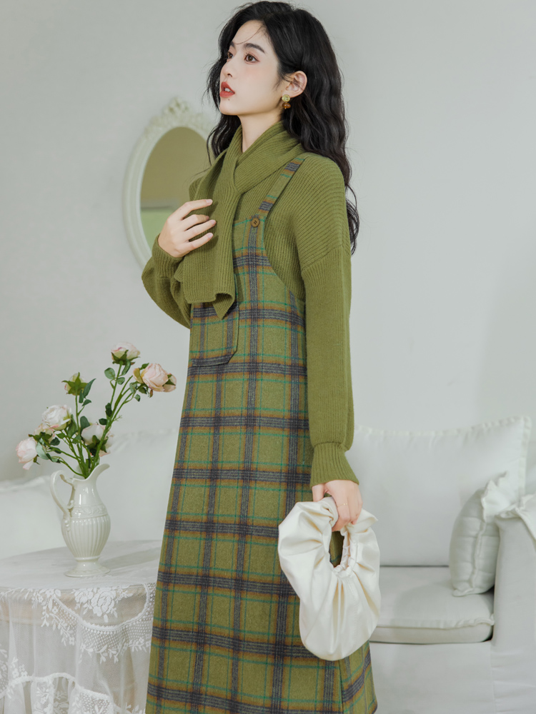 Chanelstyle sling scarves autumn dress a set