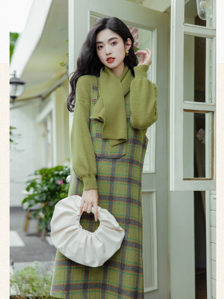 Chanelstyle sling scarves autumn dress a set