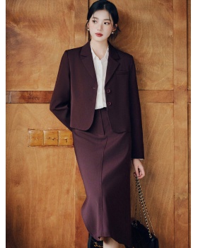Autumn A-line coat retro business suit 2pcs set
