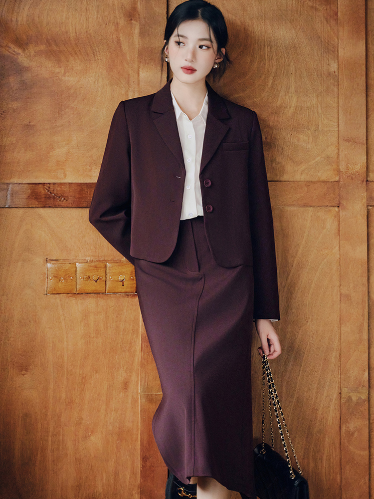 Autumn A-line coat retro business suit 2pcs set