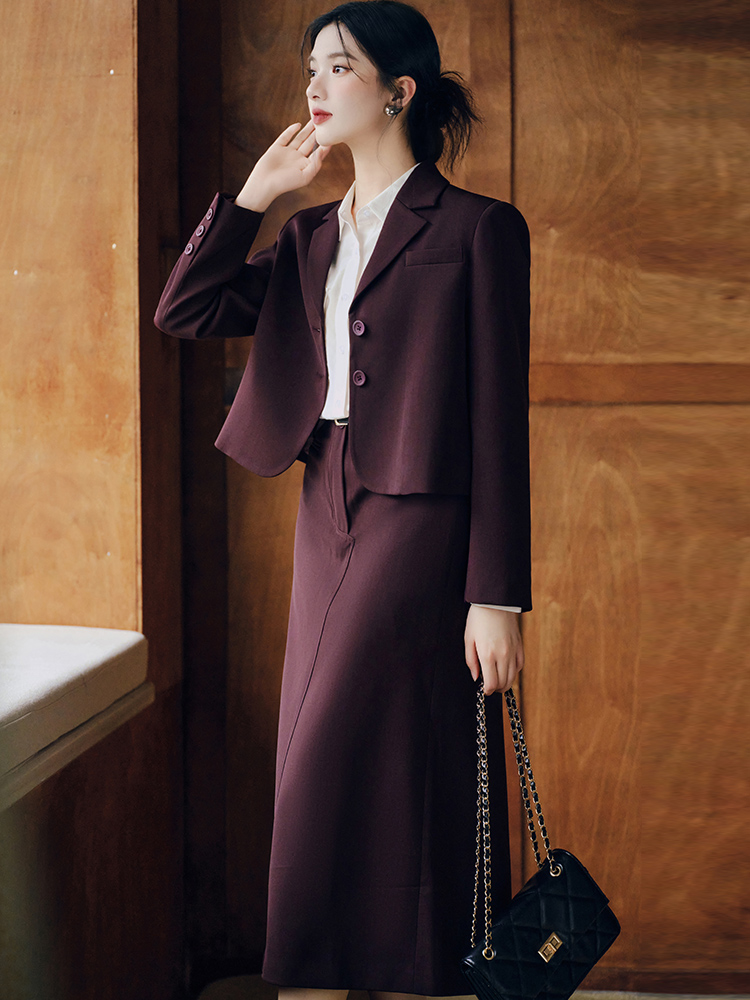 Autumn A-line coat retro business suit 2pcs set