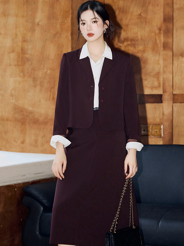 Autumn A-line coat retro business suit 2pcs set