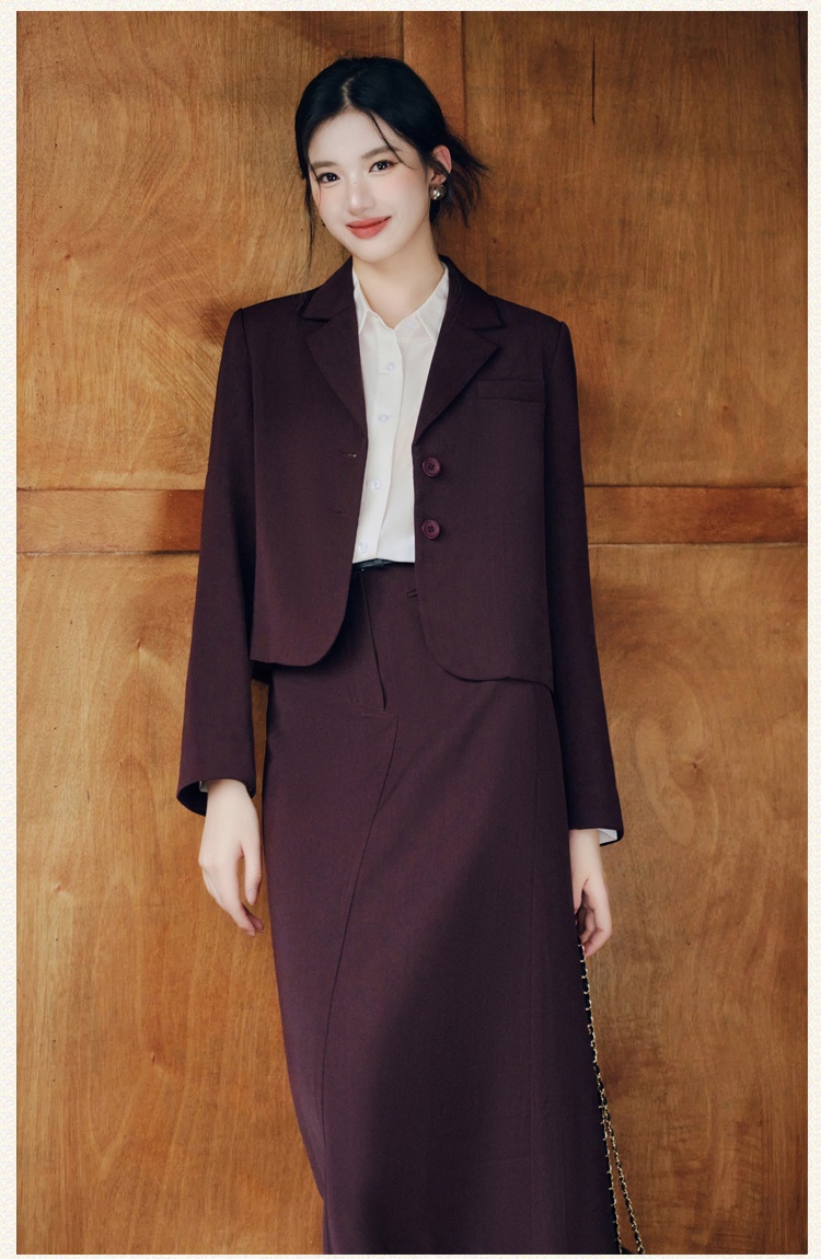 Autumn A-line coat retro business suit 2pcs set