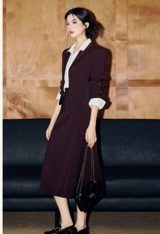 Autumn A-line coat retro business suit 2pcs set