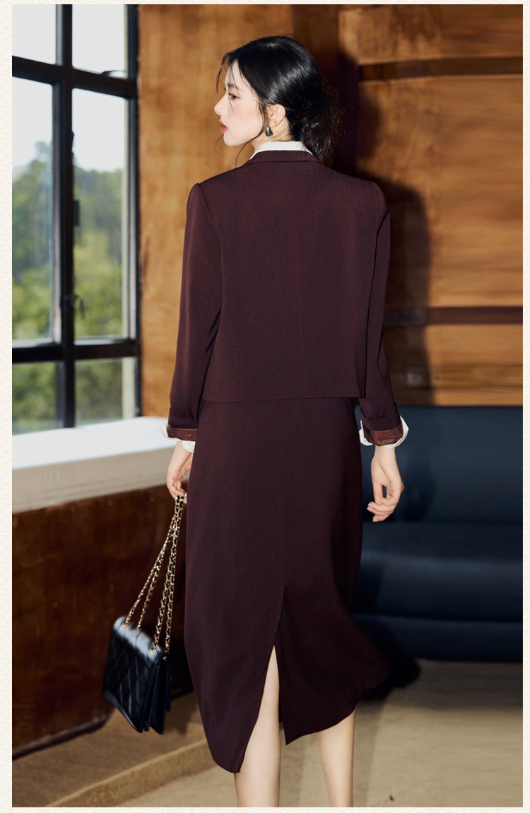 Autumn A-line coat retro business suit 2pcs set