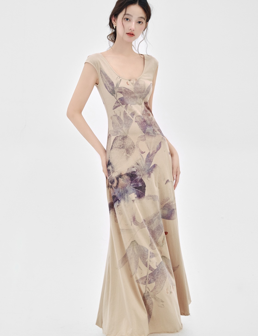 Temperament autumn long dress niche dress 2pcs set