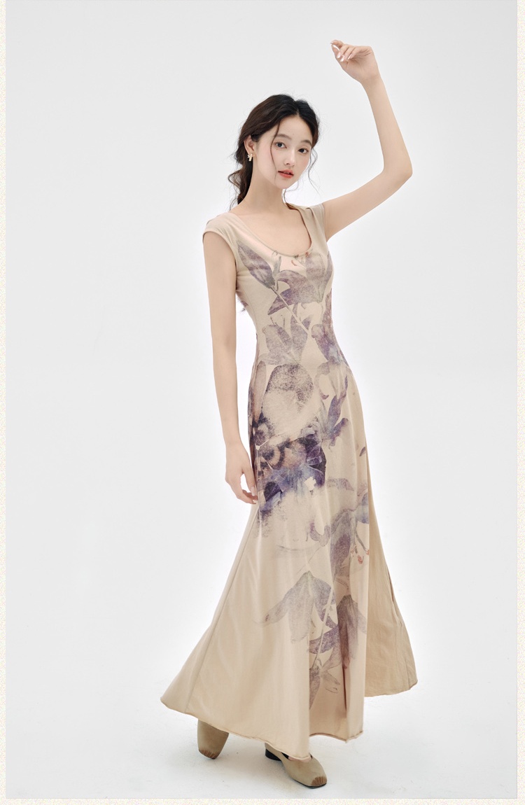 Temperament autumn long dress niche dress 2pcs set
