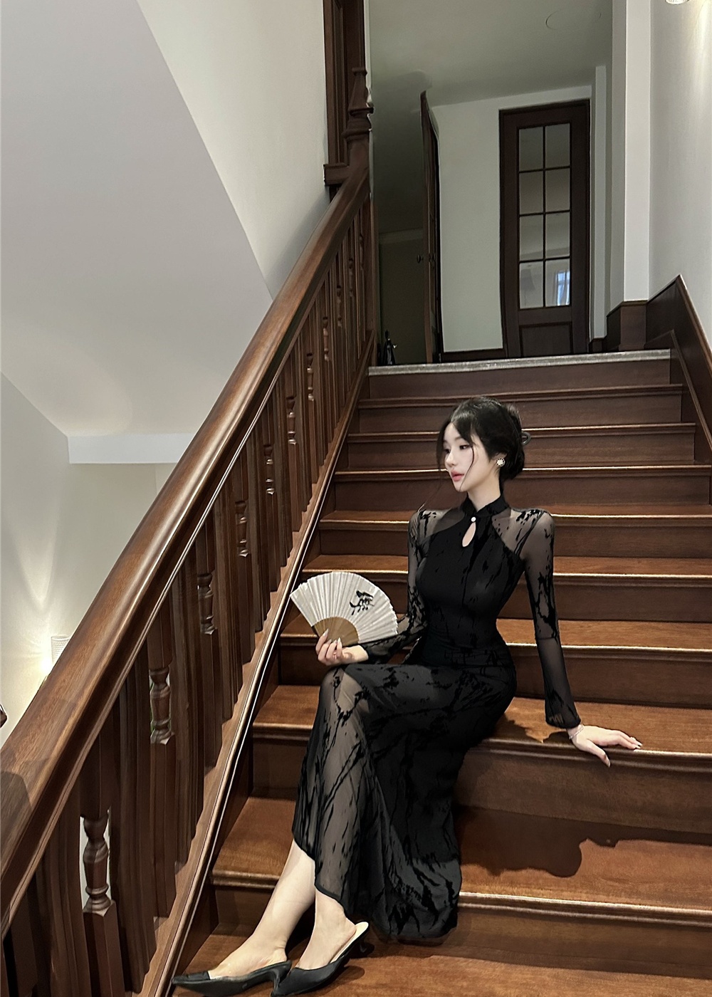 Slim mermaid package hip long dress gauze sexy dress for women