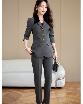 All-match suit pants slim coat 2pcs set for women