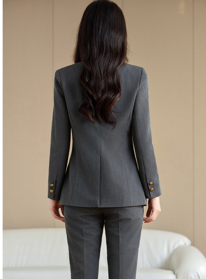 All-match suit pants slim coat 2pcs set for women