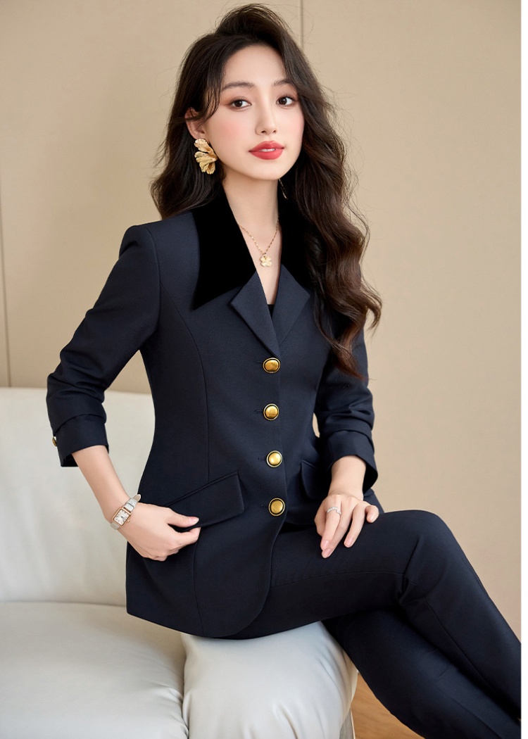 All-match suit pants slim coat 2pcs set for women