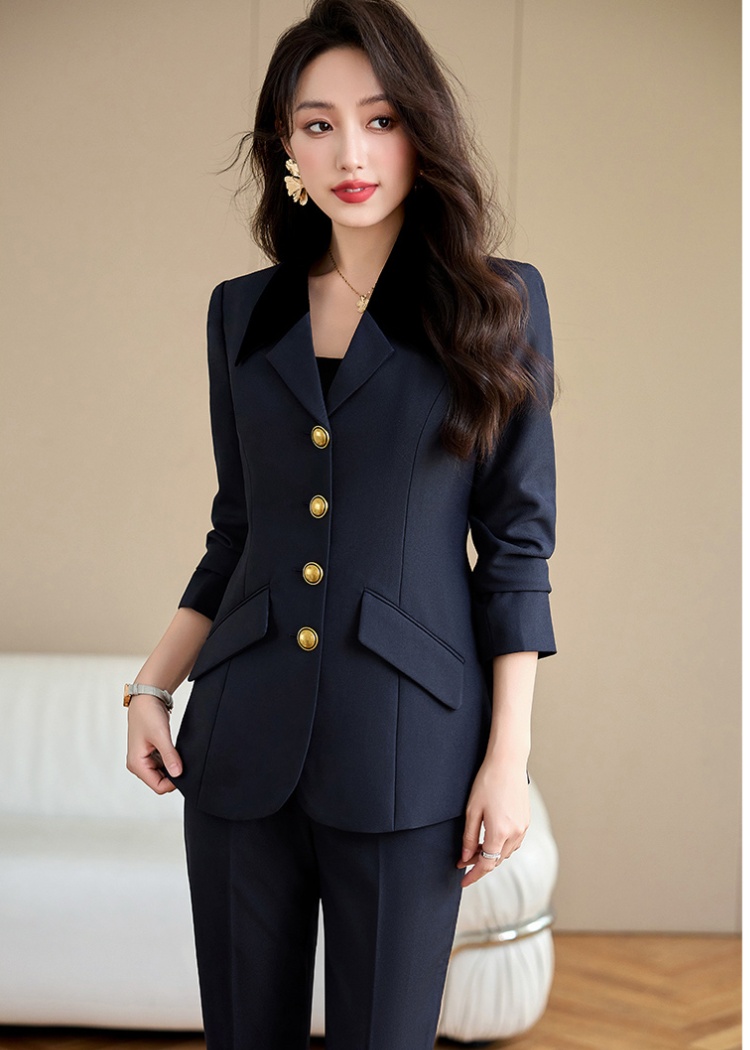 All-match suit pants slim coat 2pcs set for women