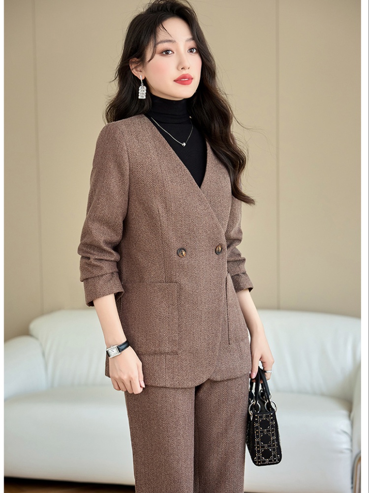 Slim commuting coat profession business suit 2pcs set