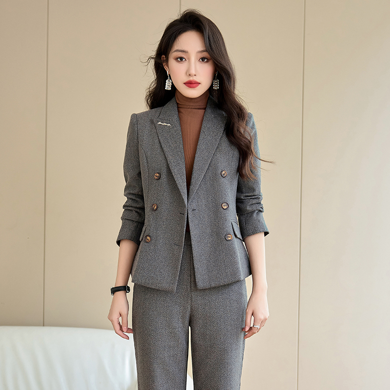 Autumn suit pants profession coat 2pcs set for women