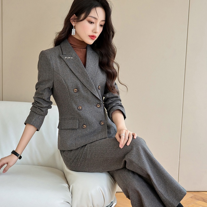 Autumn suit pants profession coat 2pcs set for women