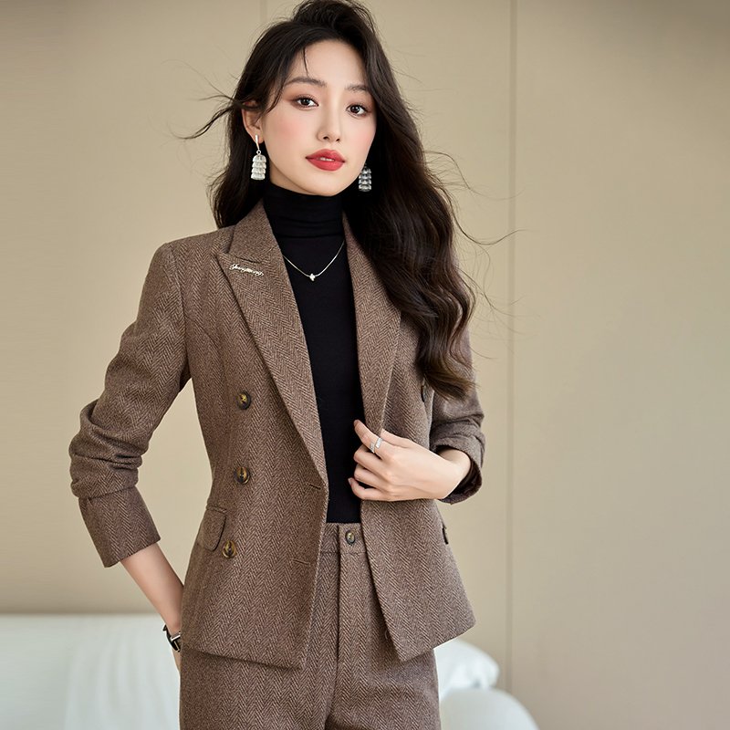 Autumn suit pants profession coat 2pcs set for women