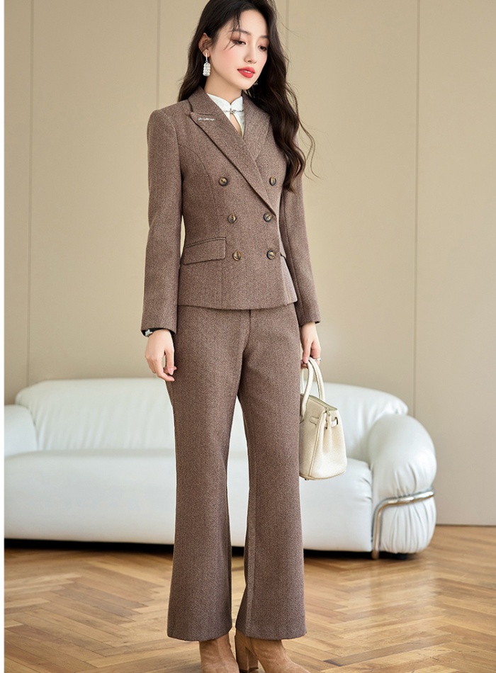 Autumn suit pants profession coat 2pcs set for women