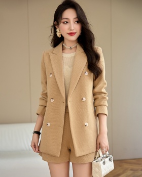 Slim shorts temperament coat 2pcs set for women